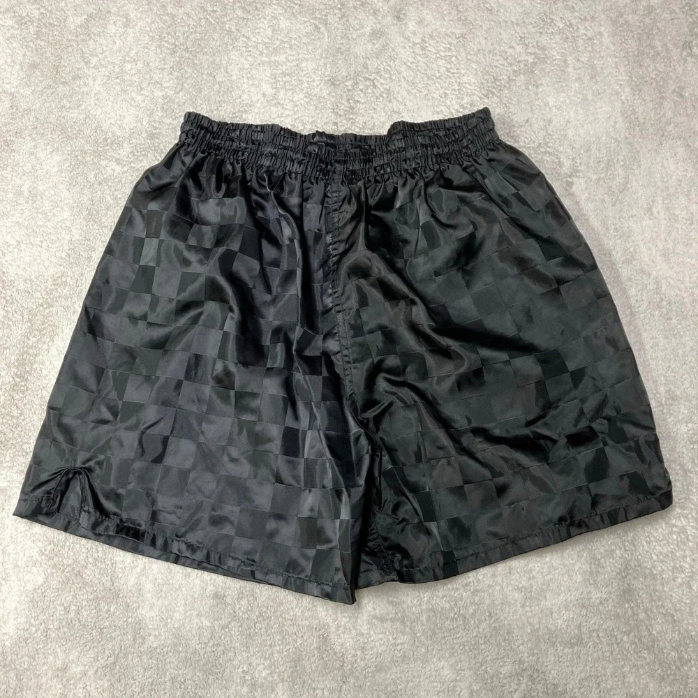Vintage 90s Shiny Checkered Nylon Soccer Shorts 5